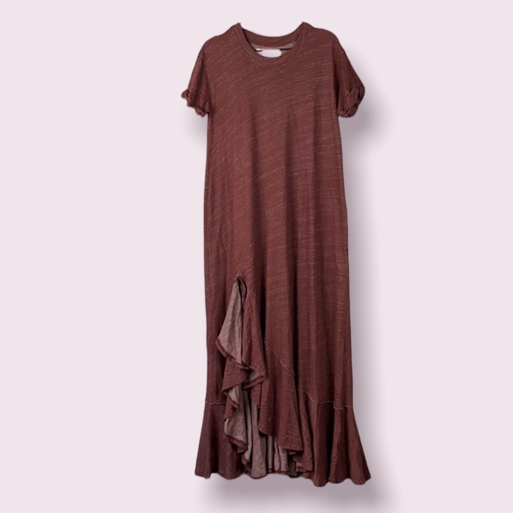 Free People Beach Marled ruffle maxi dress